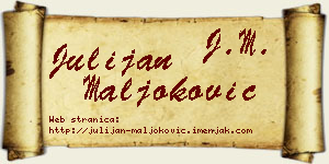Julijan Maljoković vizit kartica